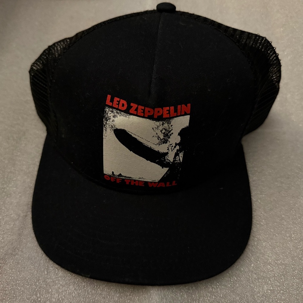 Vans x Led Zeppelin black trucker hat 50th anniversary capsule collection